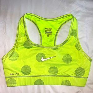 Nike Pro Dri-Fit Neon Yellow Sports Bra Sz XS
